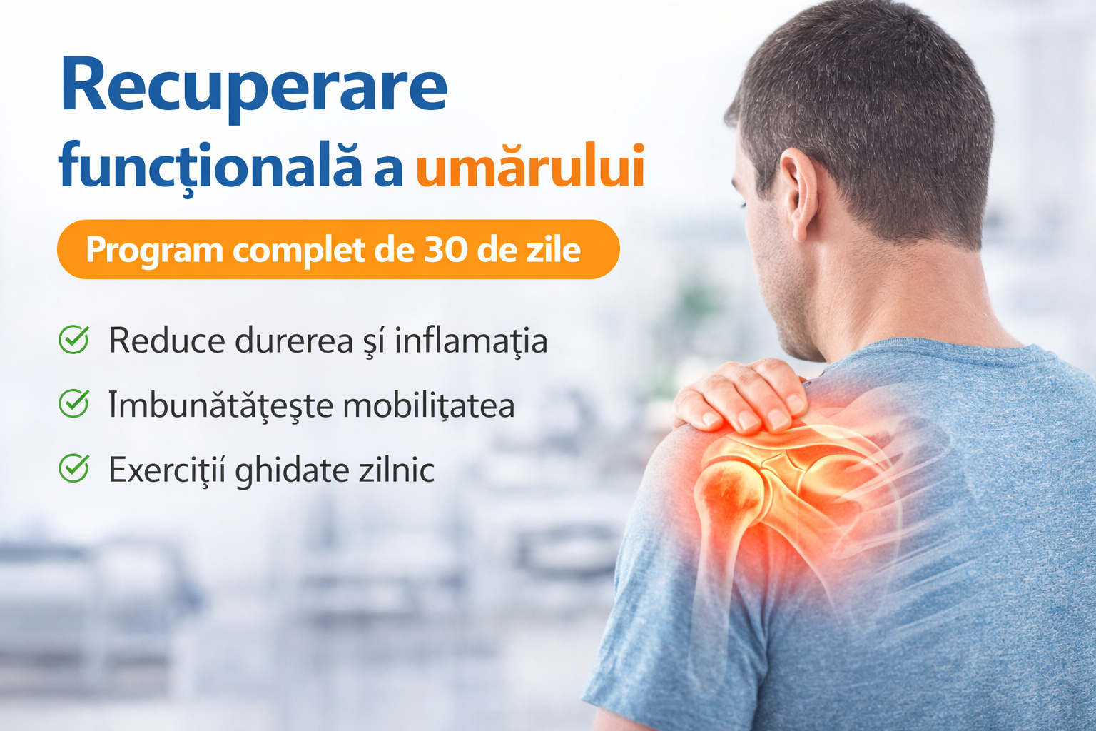 Recuperare funcțională a umărului – mobilitate, stabilitate și forță.